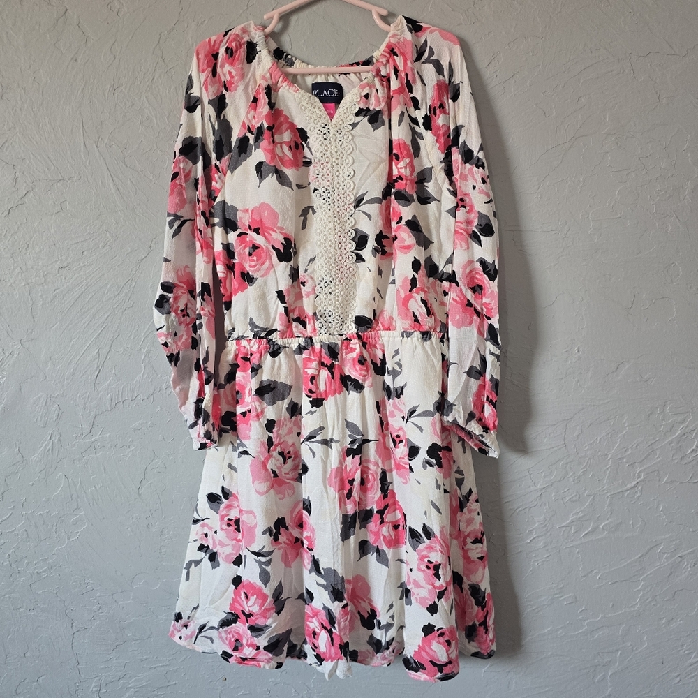 Place Pink And White Floral Dress 7/8